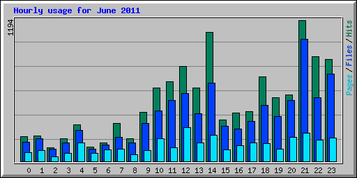 Hourly usage for June 2011